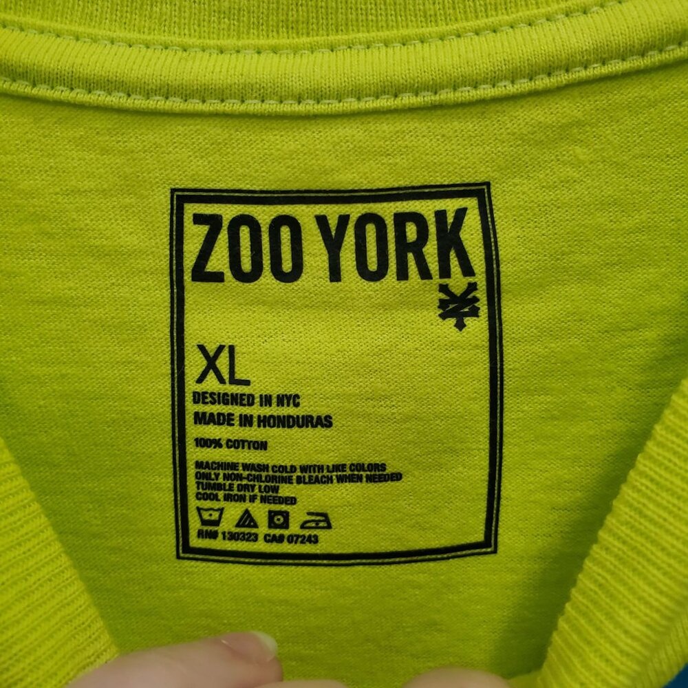 Zoo York Chartreuse Blue Unbreakable Short Sleeve Graphic Tee NWT Unisex Size XL - Picture 2 of 5